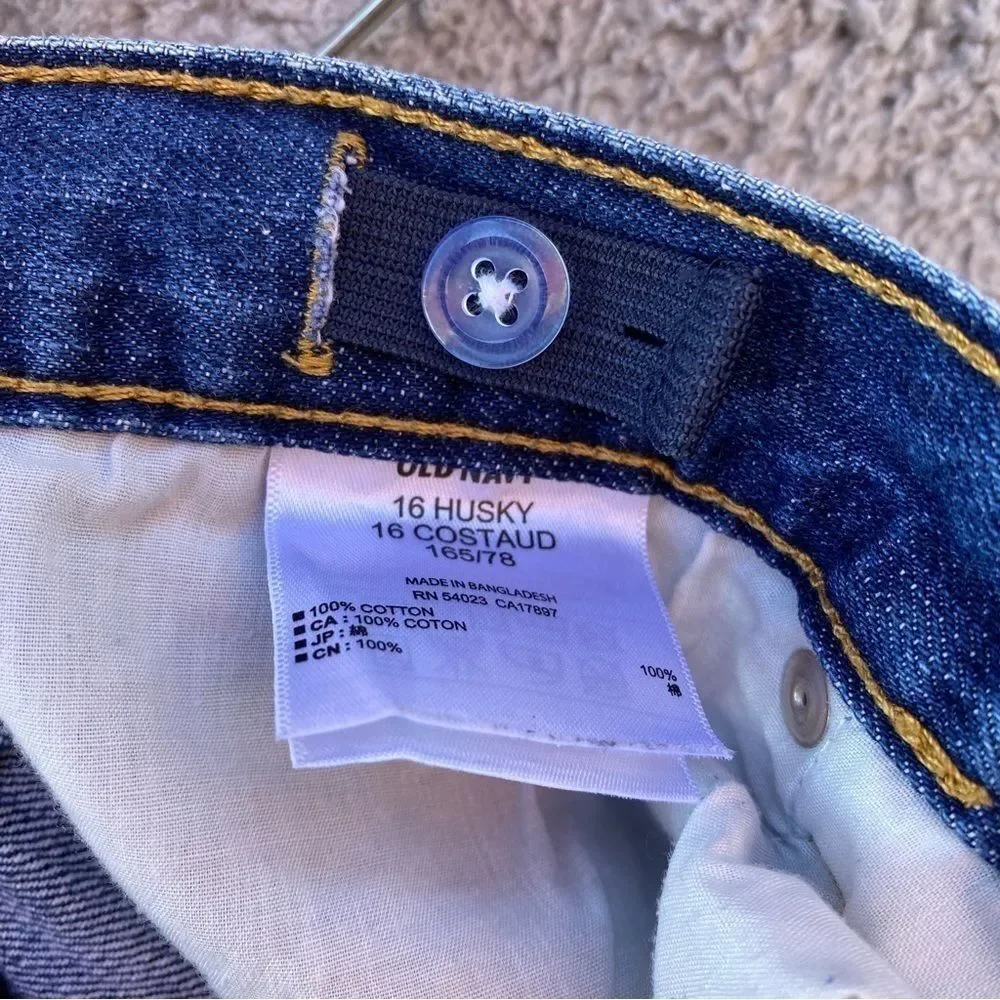 Old Navy Kids Straight Droit Darkstone Adjustable Jeans Sz 16